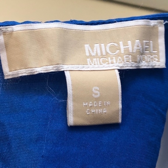 Michael Michael Kors Sleeveless Ruffle Front Tipped Blouse Size Small - Picture 6 of 7